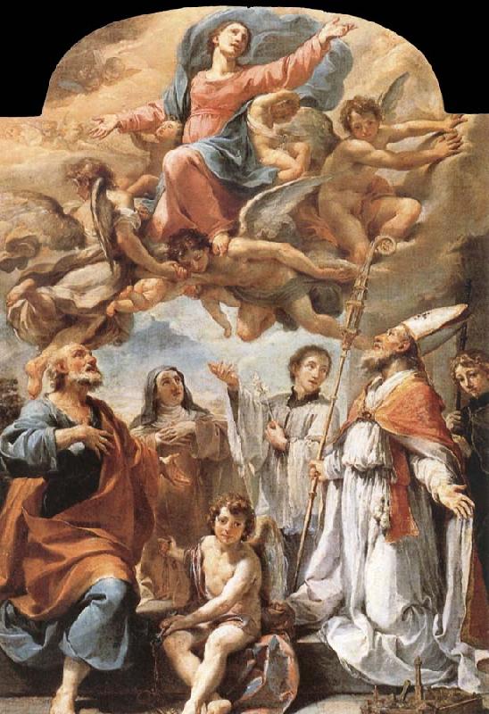 Ubaldo Gandolfi The Madonna in the glory with holy France oil painting art